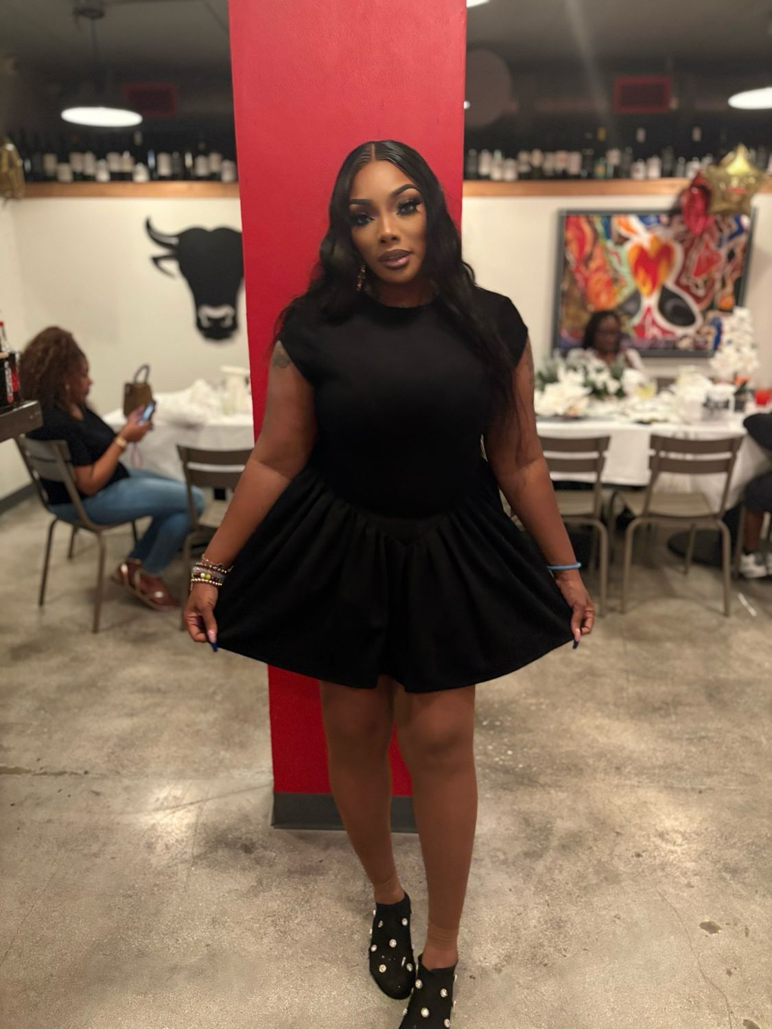 Ajike Black Luxe Open-Back Mini Dress Ajike Black Luxe Open-Back Mini Dress