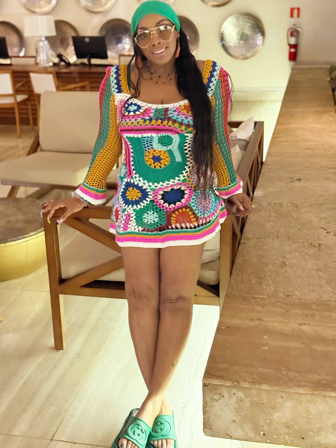 Griselda “Island Vibes Crochet Mini Dress