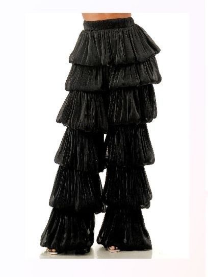 Midnight Layers” Ruffle Palazzo Pants
