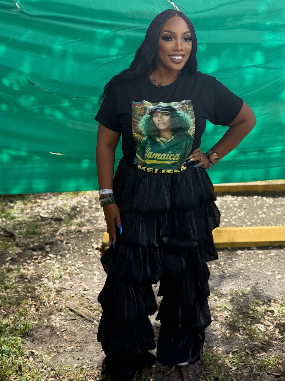 Midnight Layers” Ruffle Palazzo Pants