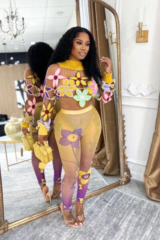 NATALIE Floral Fantasy Mesh 4-Piece Set