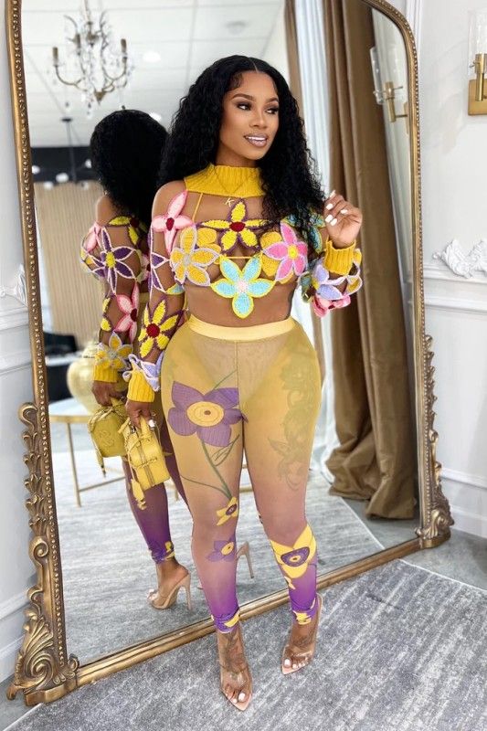 NATALIE Floral Fantasy Mesh 4-Piece Set