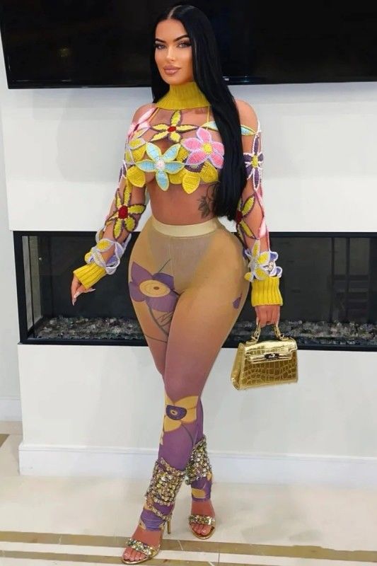 NATALIE Floral Fantasy Mesh 4-Piece Set