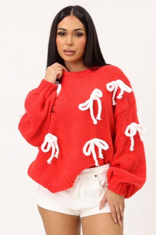 Scarlet Statement Bow Sweater