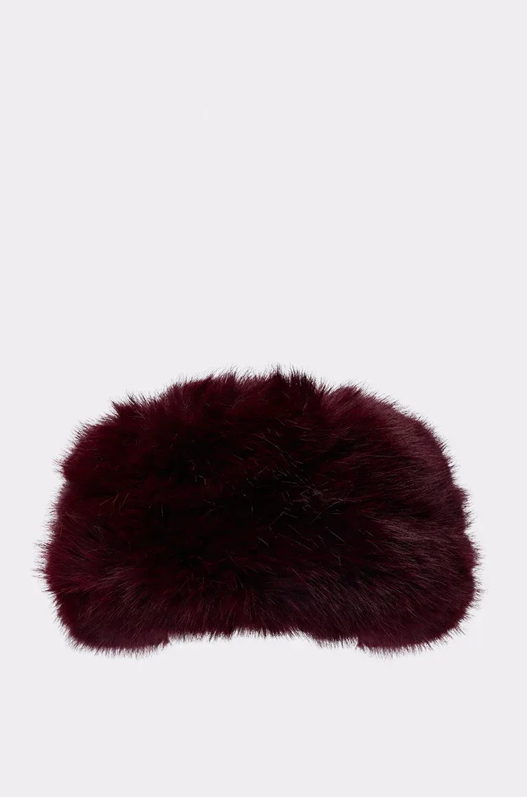 PORSCHA Bordeaux Glam Fur Headband