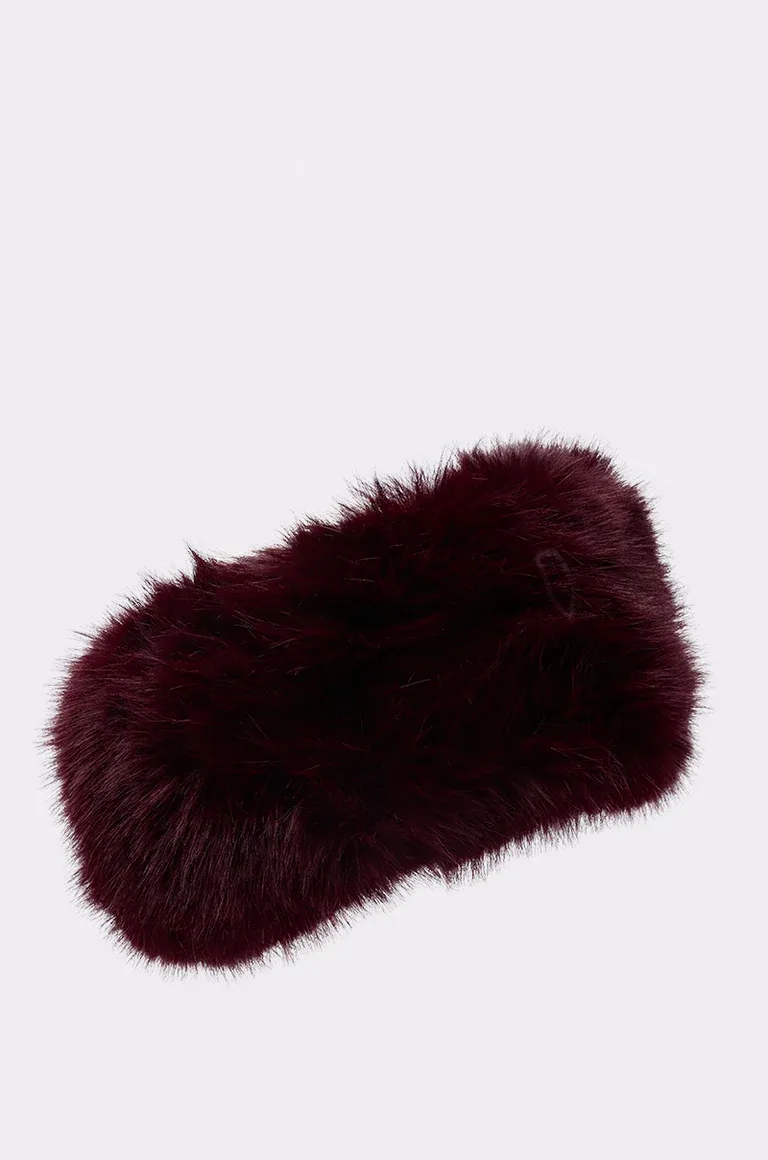 PORSCHA Bordeaux Glam Fur Headband