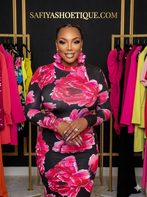 Floral Explosion Midi flower midi dress