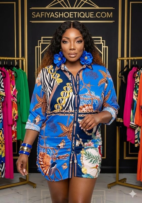 FEEL THE BEAT Caribbean Glam  SHIRT DRESS