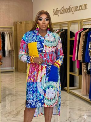 Tamarai Patchwork Shirt Dress Tamarai Patchwork Shirt Dress