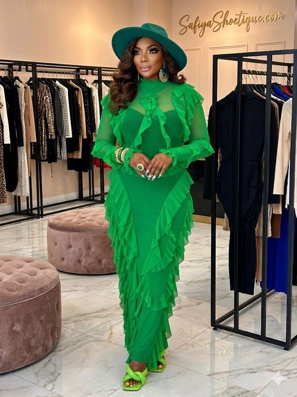 something special Emerald Cascade Ruffle Gown