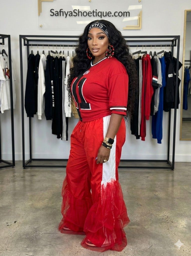 NINA Red Tutu Track Pants