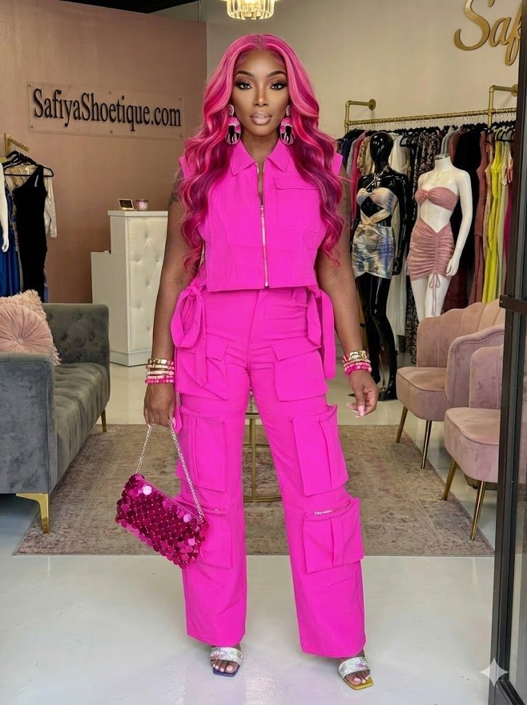 NEED A BREAK Vivid Pink Cargo Matching Set