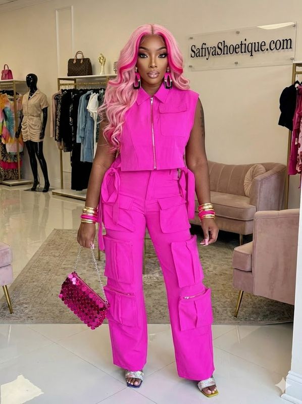 NEED A BREAK Vivid Pink Cargo Matching Set