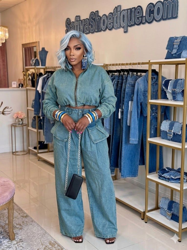 KATIE “Denim Fever” Two-Piece Utility Set