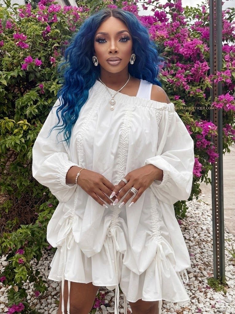 CHASITY  Luxury Off-Shoulder Drawstring Dress