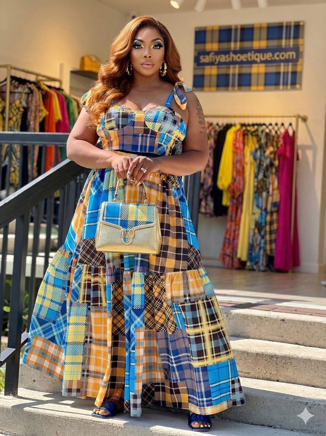 SHAREE Brunch me please set-YELLOW Plaid SHAREE Brunch me please set-YELLOW Plaid