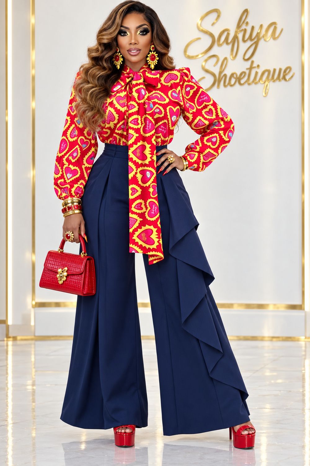 Faith  Love Bow Orange Top