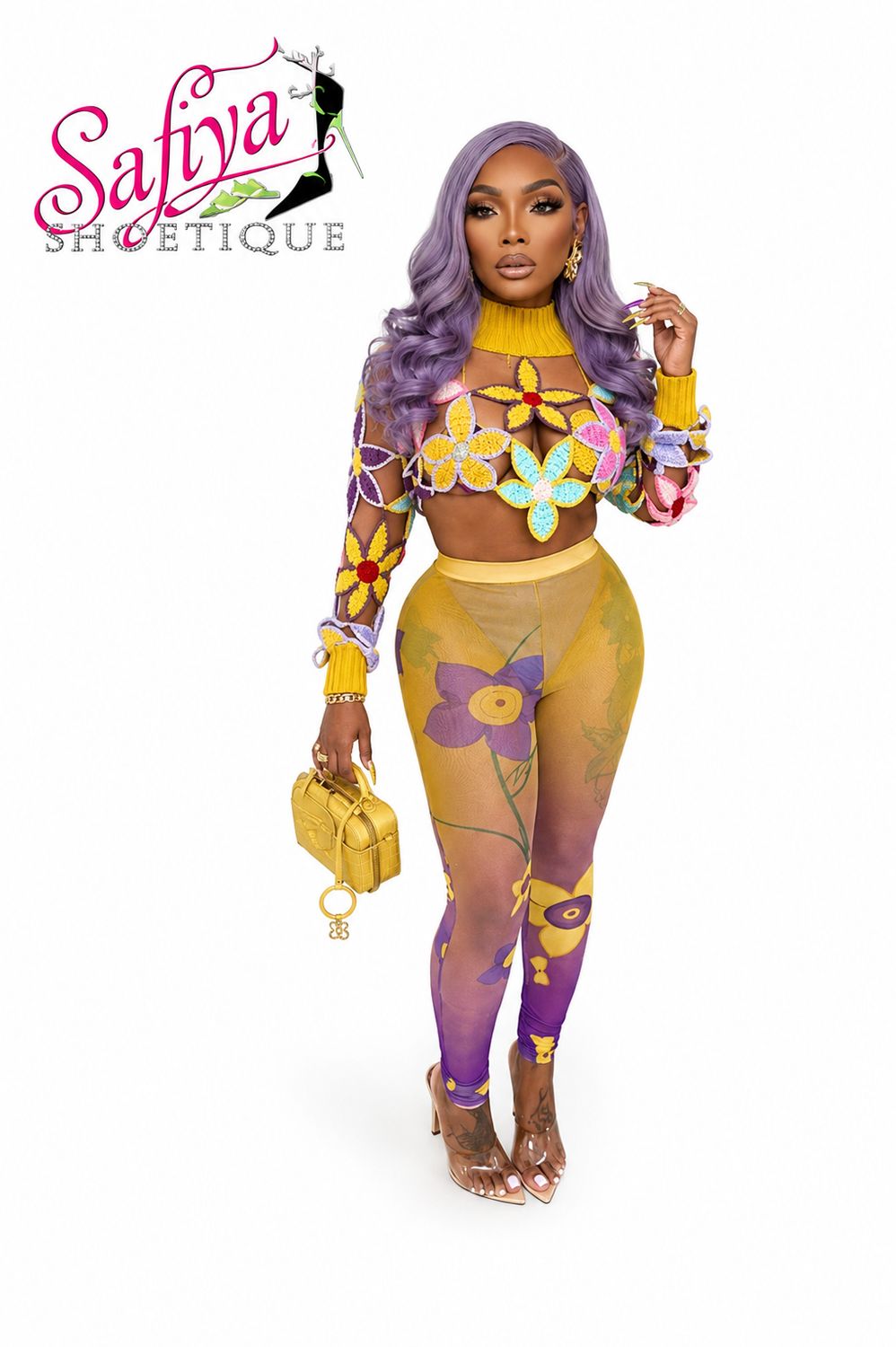 NATALIE Floral Fantasy Mesh 4-Piece Set