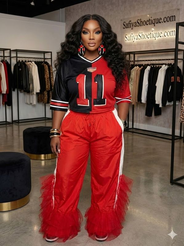 NINA Red Tutu Track Pants