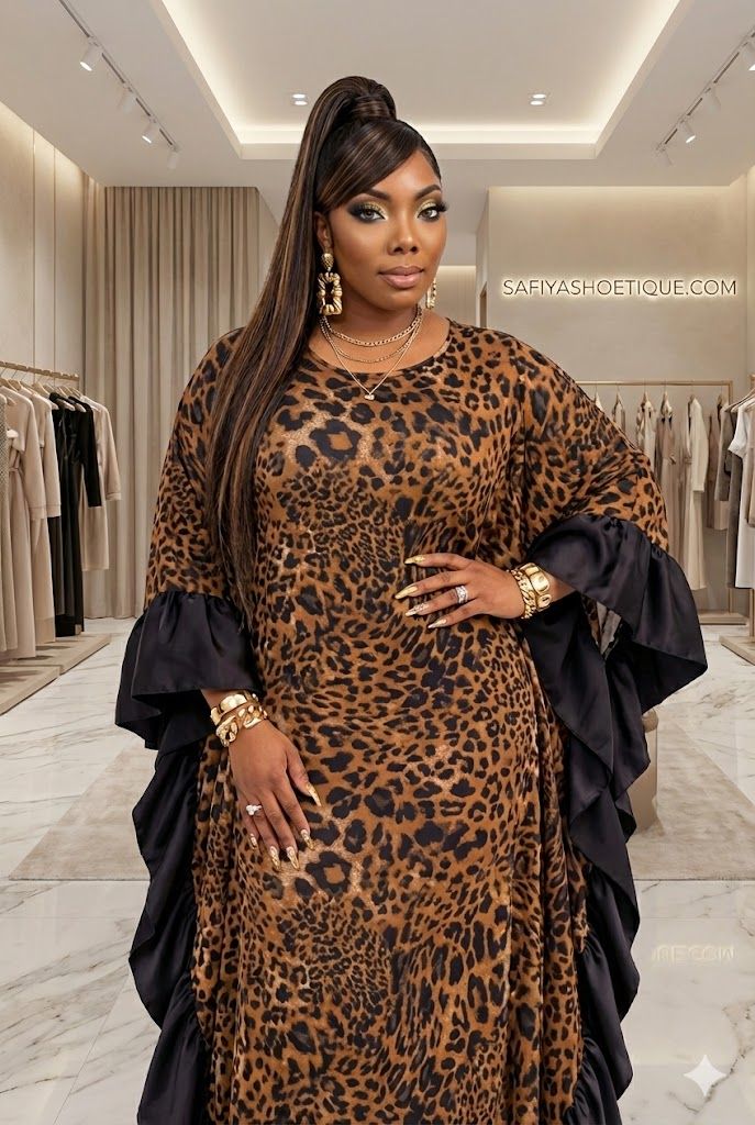 Savanna Luxe Leopard Caftan Dress