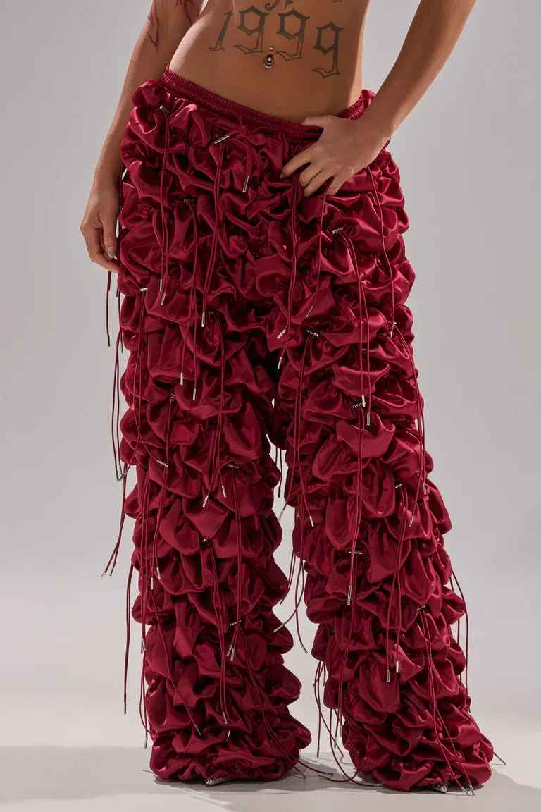 Rosé Icon Gathered Luxe Pants