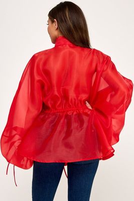 The Scarlet Signature Bow Organza Wrap Top