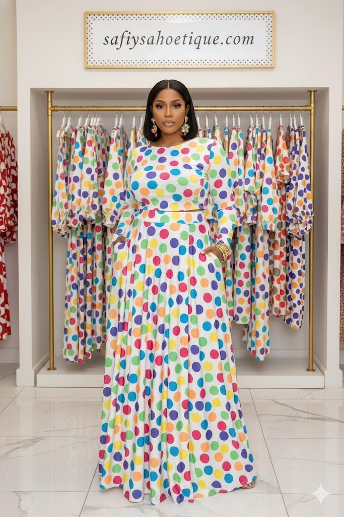 Sapphire Dot Maxi Set