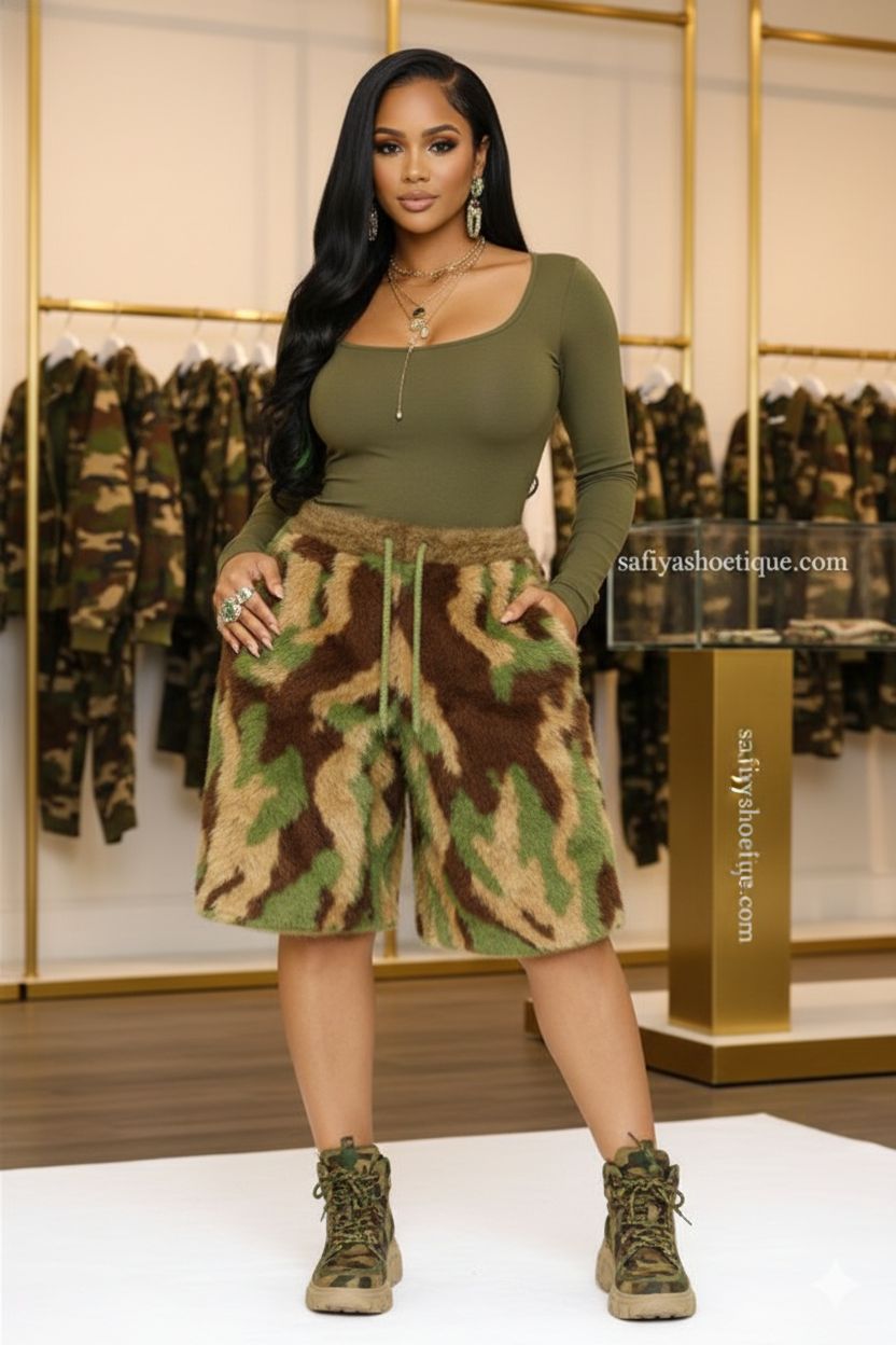 Joanne Rebel Camo Shorts