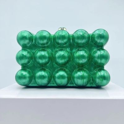 Bubble Acrylic Clutch Bag with Gold Chain