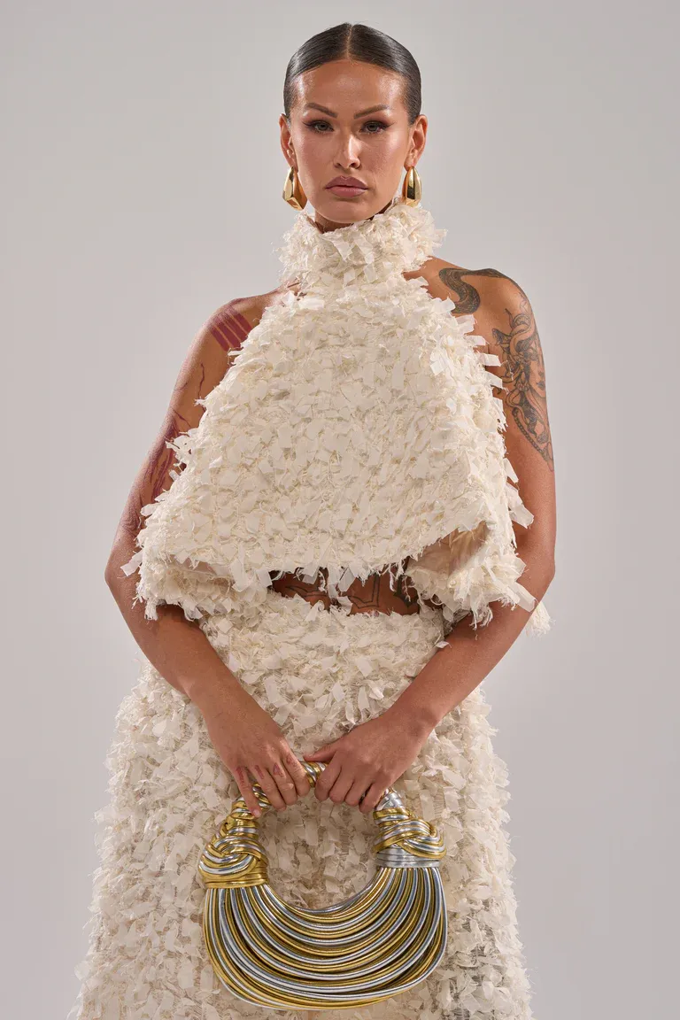 Latangie  Ivory Luxe Textured Couture Set