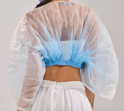 Susanne  Blue  Pleated Couture Set
