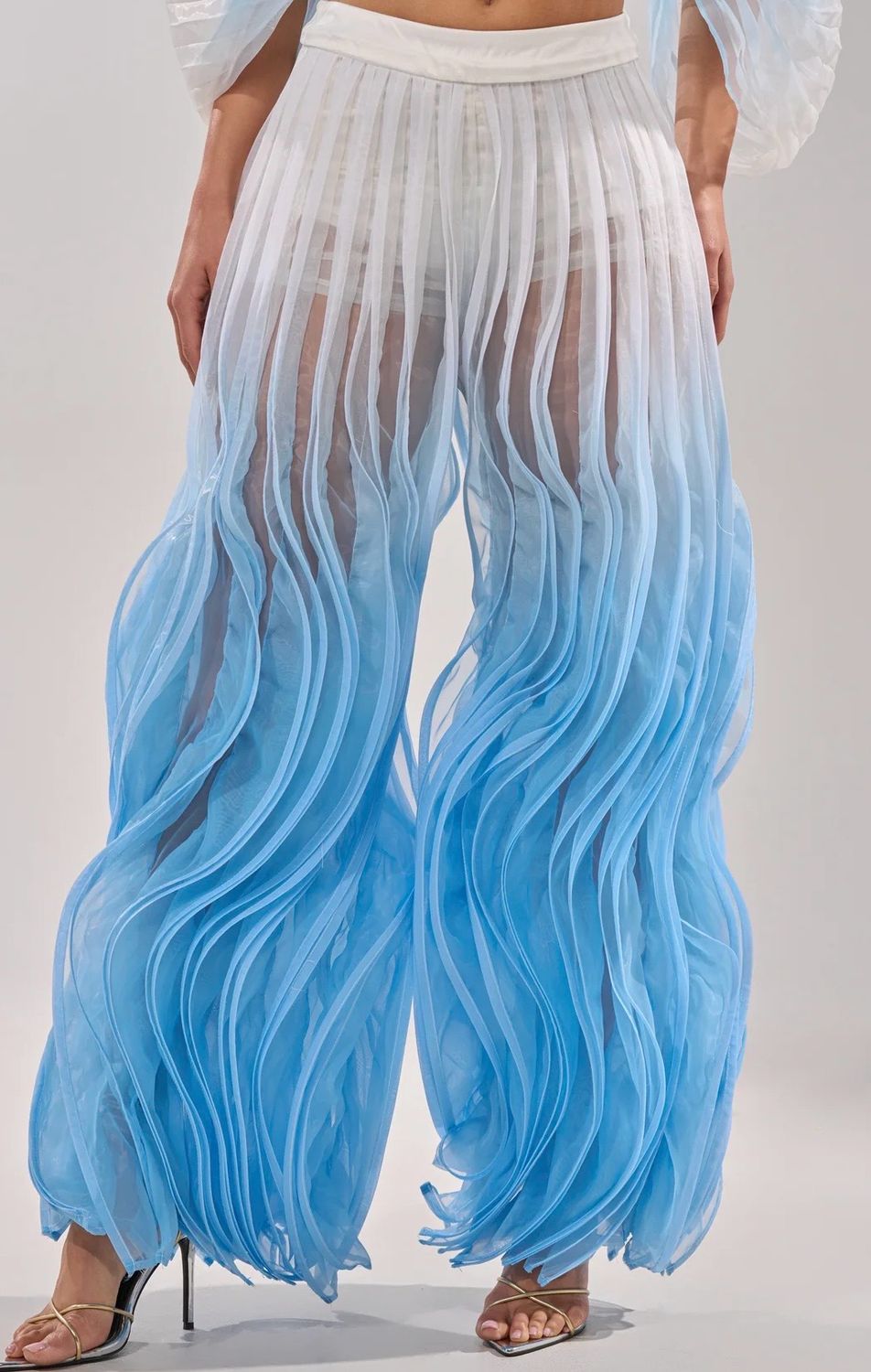 Susanne  Blue  Pleated Couture Set