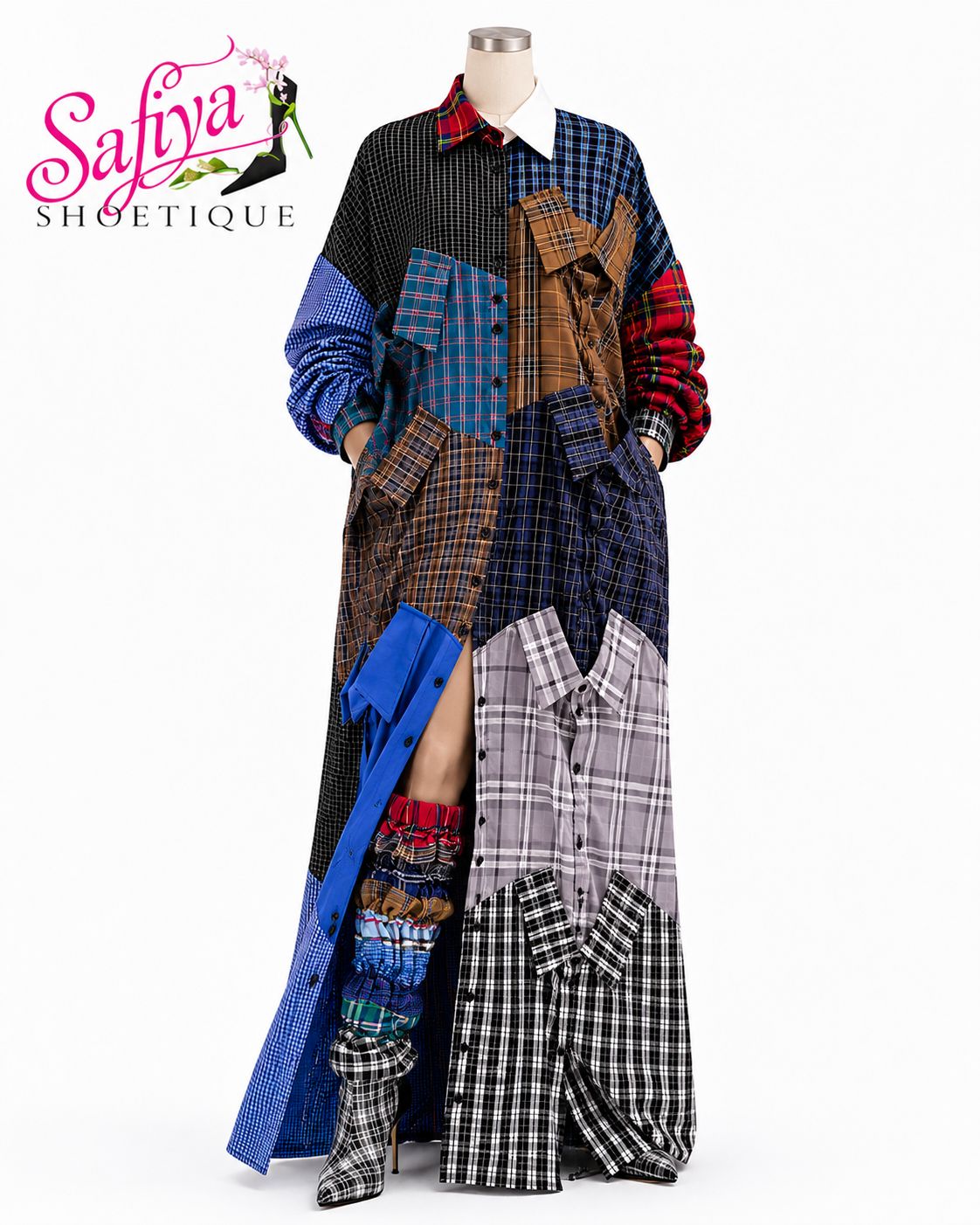 Anomaly Luxe Patchwork Shirt Dress