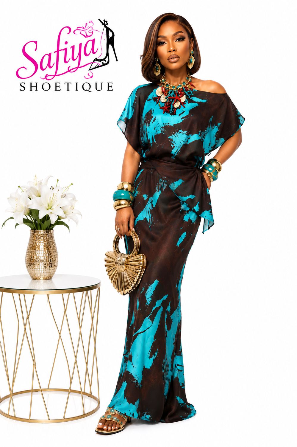 SHERRINA Blue Lagoon Escape Skirt Set