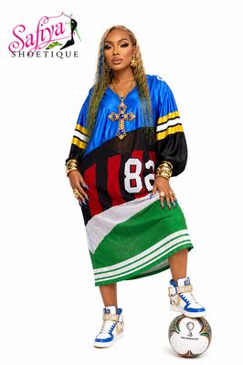 SAFFIFA™ Colorblock Jersey Maxi Dress