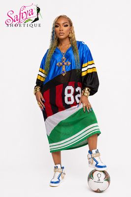 SAFFIFA™ Colorblock Jersey Maxi Dress