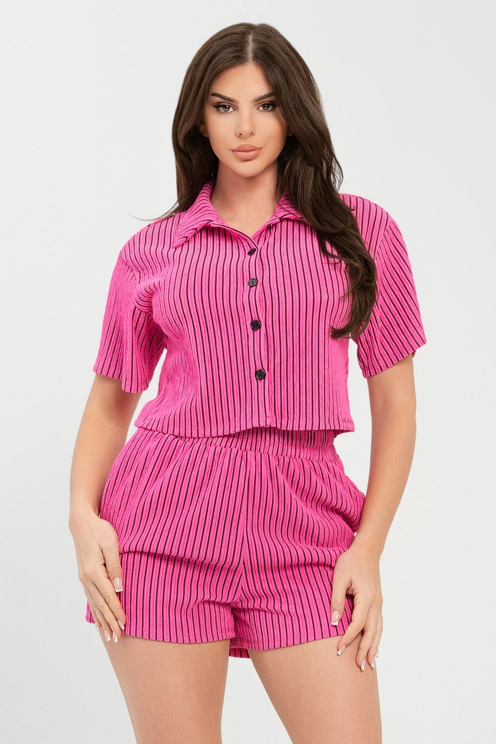 Pinkaa Soft Summer Stripe Short Set