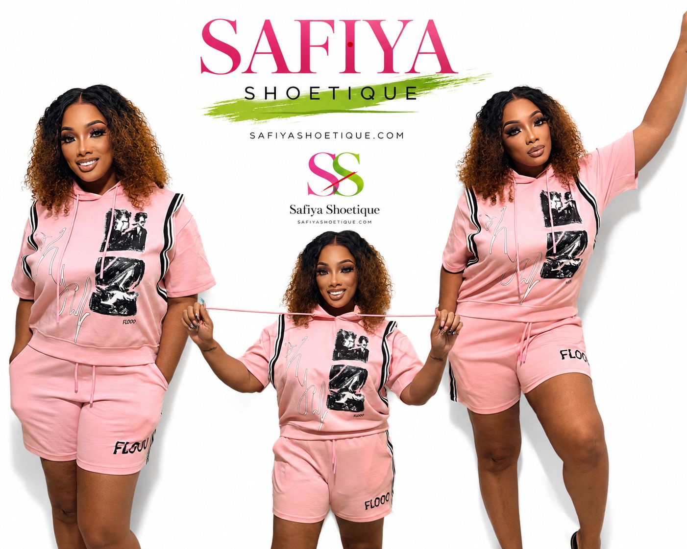 The Blush Belle Graphic Short Set