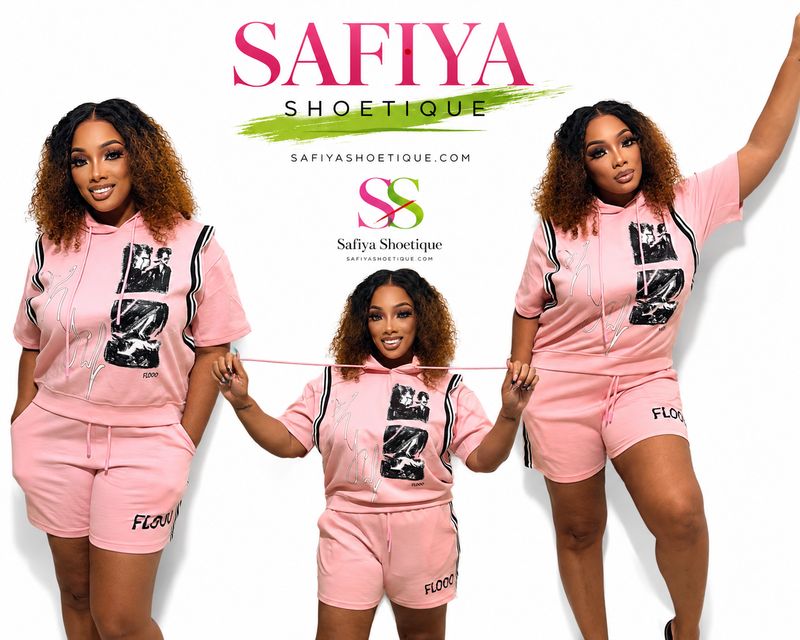 The Blush Belle Graphic Short Set
