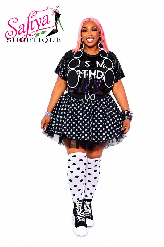 LOLA EXTREME MESH MINI SKIRT IN POLKA DOT LOLA EXTREME MESH MINI SKIRT IN POLKA DOT