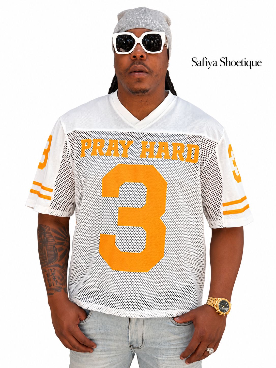 ABRAHAM pray hard men mesh Jersey