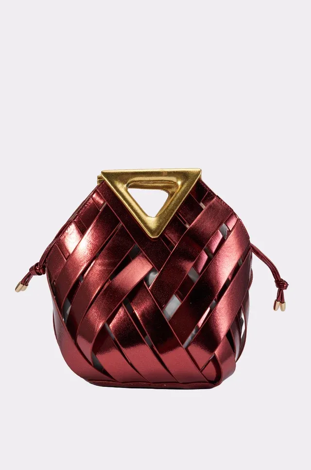 JT Metallic Red Faux Leather Purse