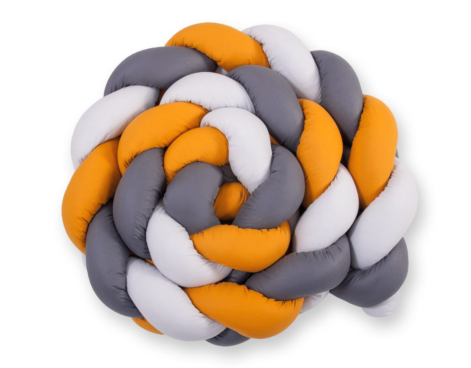 Tour de lit tressé XXL - 360 cm moutard / gris / graphite