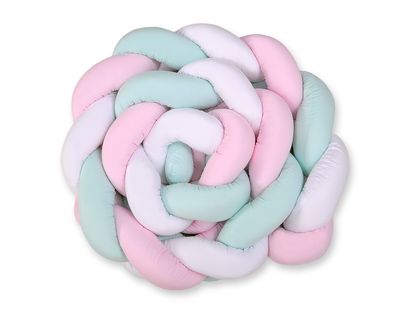 Tour de lit tressé XXL - 360 cm rose / menthe / blanc &quot;licorne&quot;