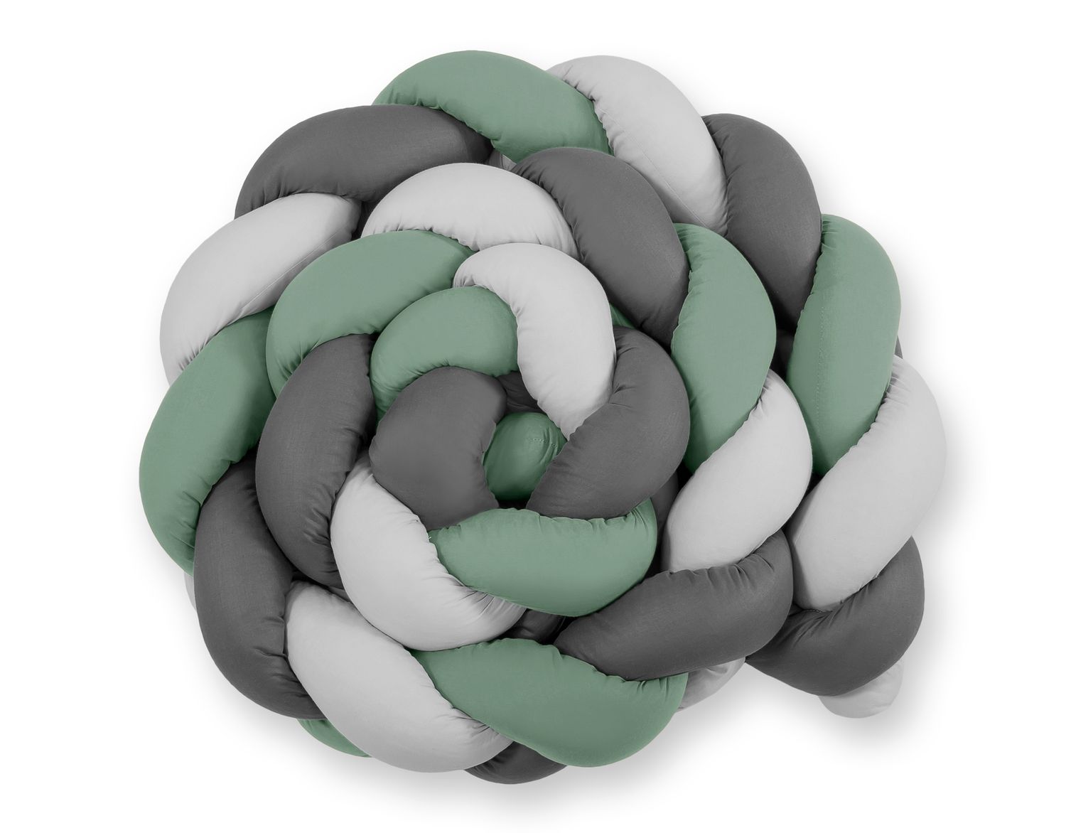 Tour de lit tressé XXL - 360 cm vert retro / gris / graphite