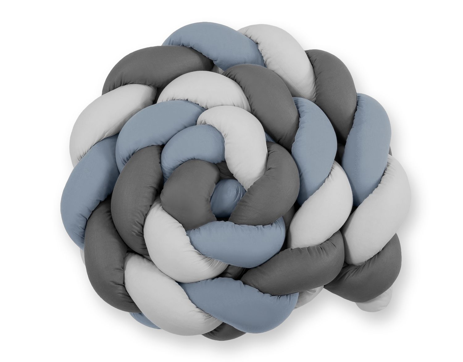 Tour de lit tressé XXL - 360 cm bleu-retro / gris / graphite