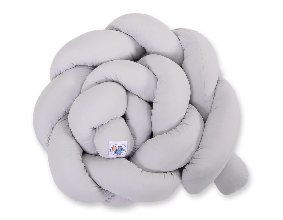 Tour de lit tressé - 180 cm gris