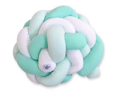 Tour de lit tressé - 180 cm menthe / blanc
