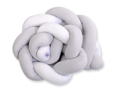 Tour de lit tressé - 180 cm gris / blanc
