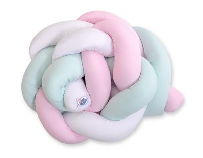 Tour de lit tressé - 180 cm rose / menthe / blanc &quot;licorne&quot;